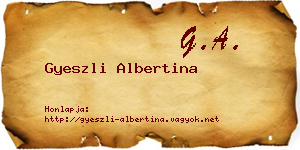 Gyeszli Albertina névjegykártya